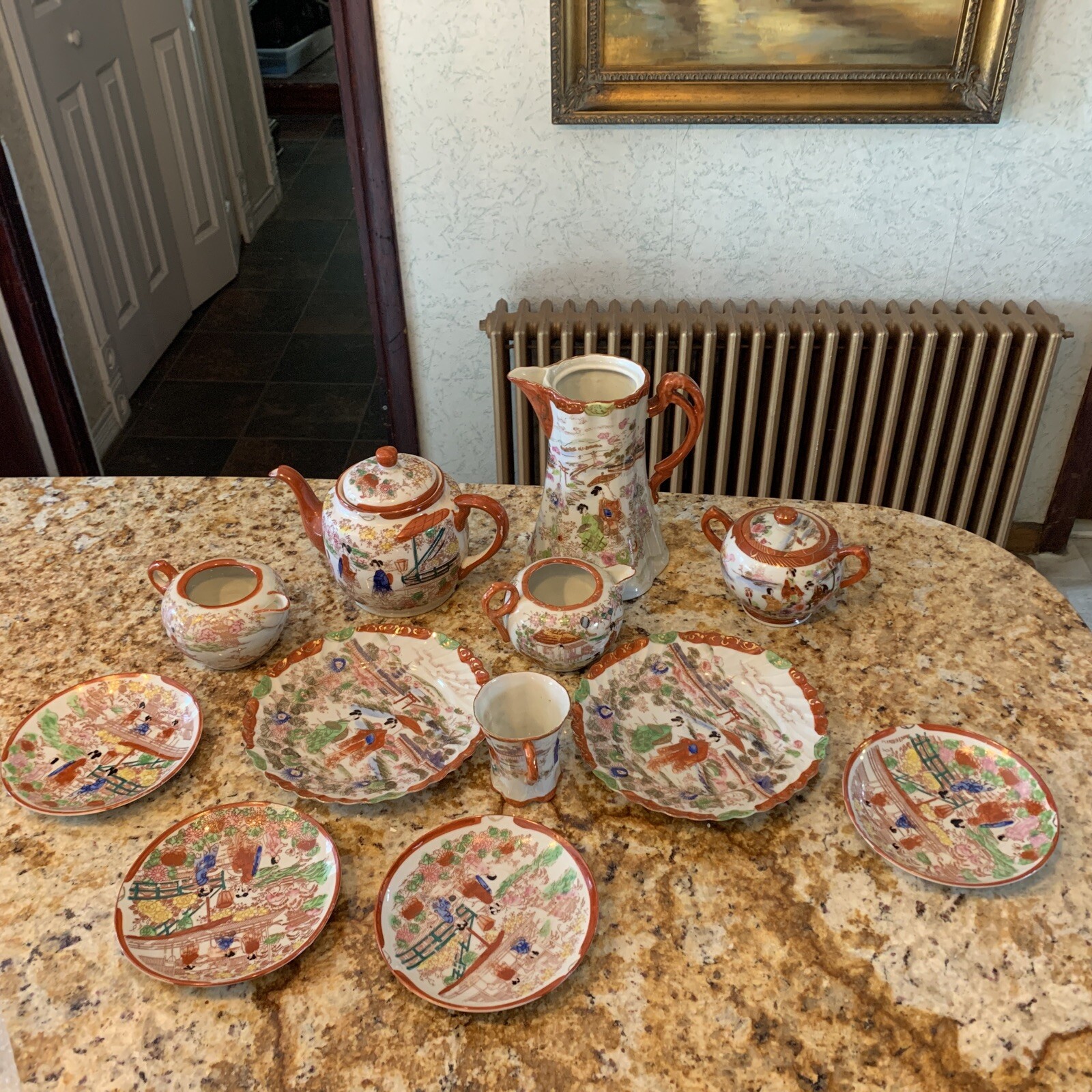 Vintage Geisha Girl Hand Painted Kutani 14 pieces Vintage Geisha Girl Hand Painted Kutani 14 pieces