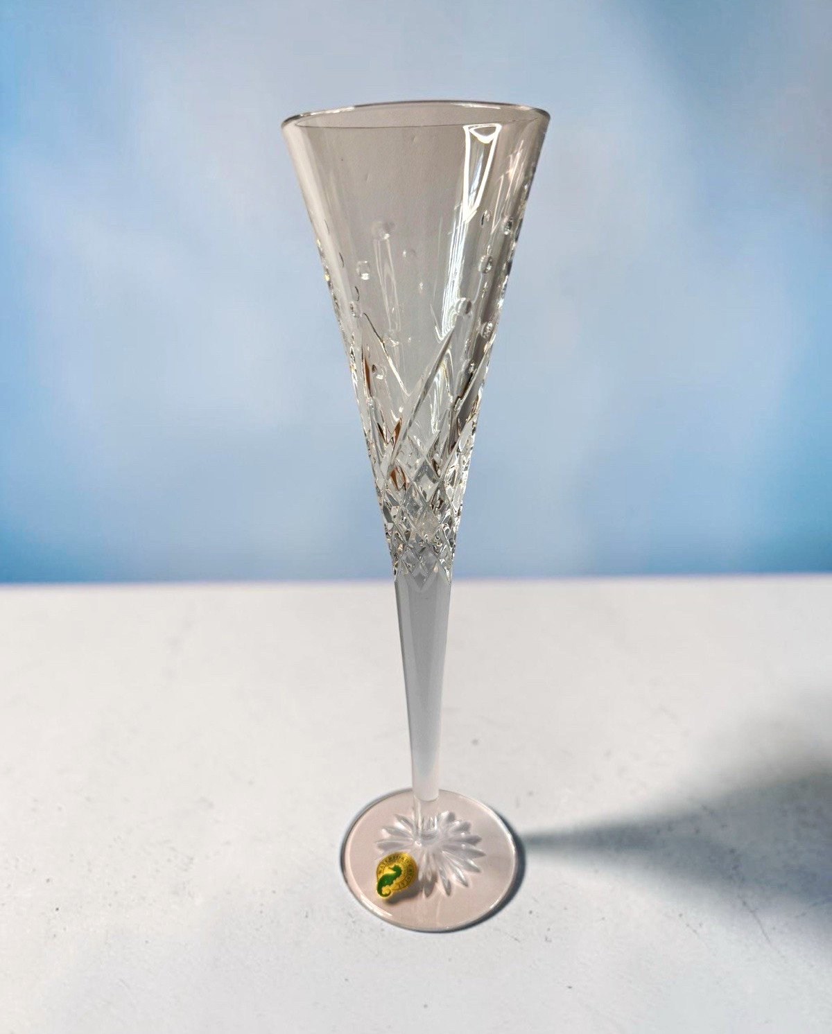 Waterford Clear Cut Crystal Stemmed Champagne Flute Glass 11 in Wishes Waterford Clear Cut Crystal Stemmed Champagne Flute Glass 11 in Wishes