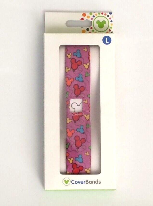 NIB Walt Disney World Magic Band Mickey Mouse Ears Ballons Coverbands Large Pink NIB Walt Disney World Magic Band Mickey Mouse Ears Ballons Coverbands Large Pink
