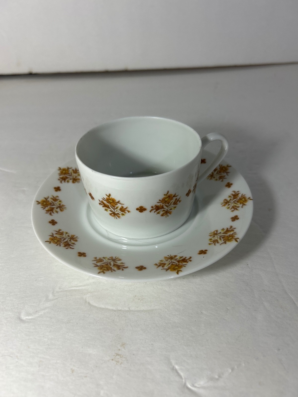 Vintage Gien France Porcelain Tea Cup & Saucer Set by Marcel Rochas Vintage Gien France Porcelain Tea Cup & Saucer Set by Marcel Rochas