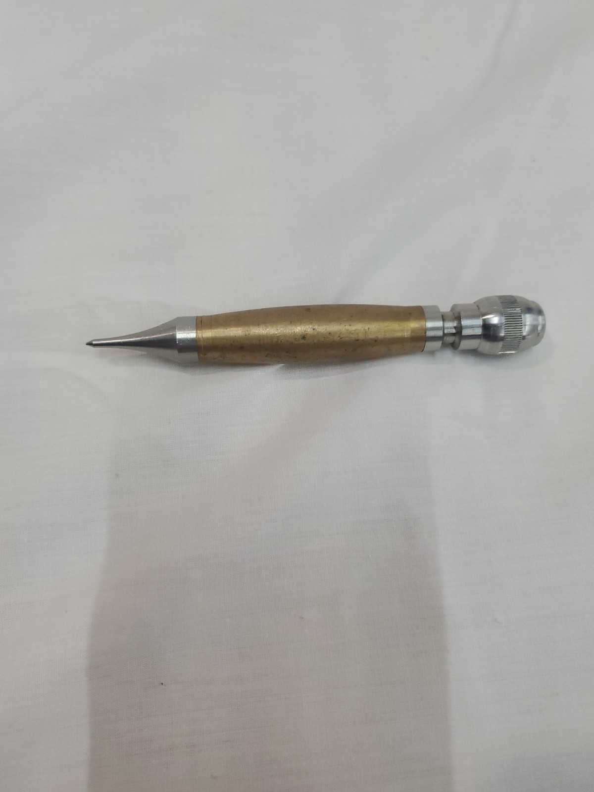 Vintage Brass Plumb Bob Nicely Machined White & Red Brass