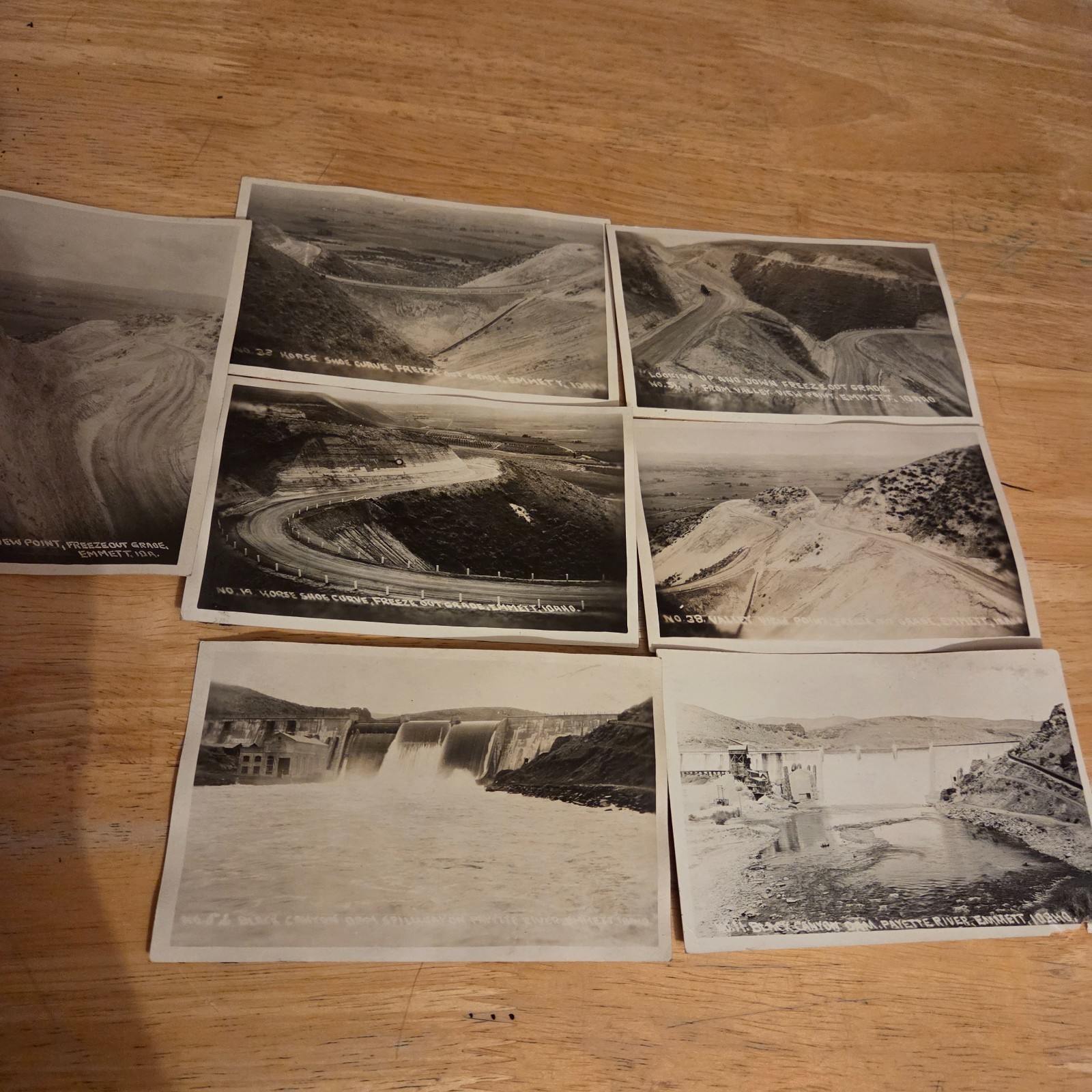 1930s EMMETT IDAHO Vintage RPPC Postcard LOT of 7 BLACK CANYON DAM