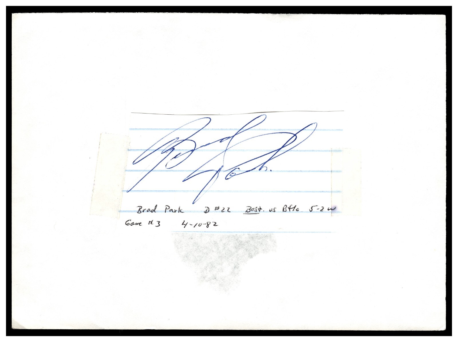 BRAD PARK CUT AUTOGRAPH BOSTON BRUINS NY RANGERS RED WINGS HOF 7x ALL STAR