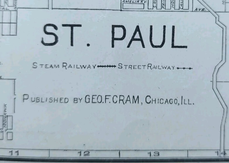 Vintage 1908 ST PAUL MINNESOTA Map 23