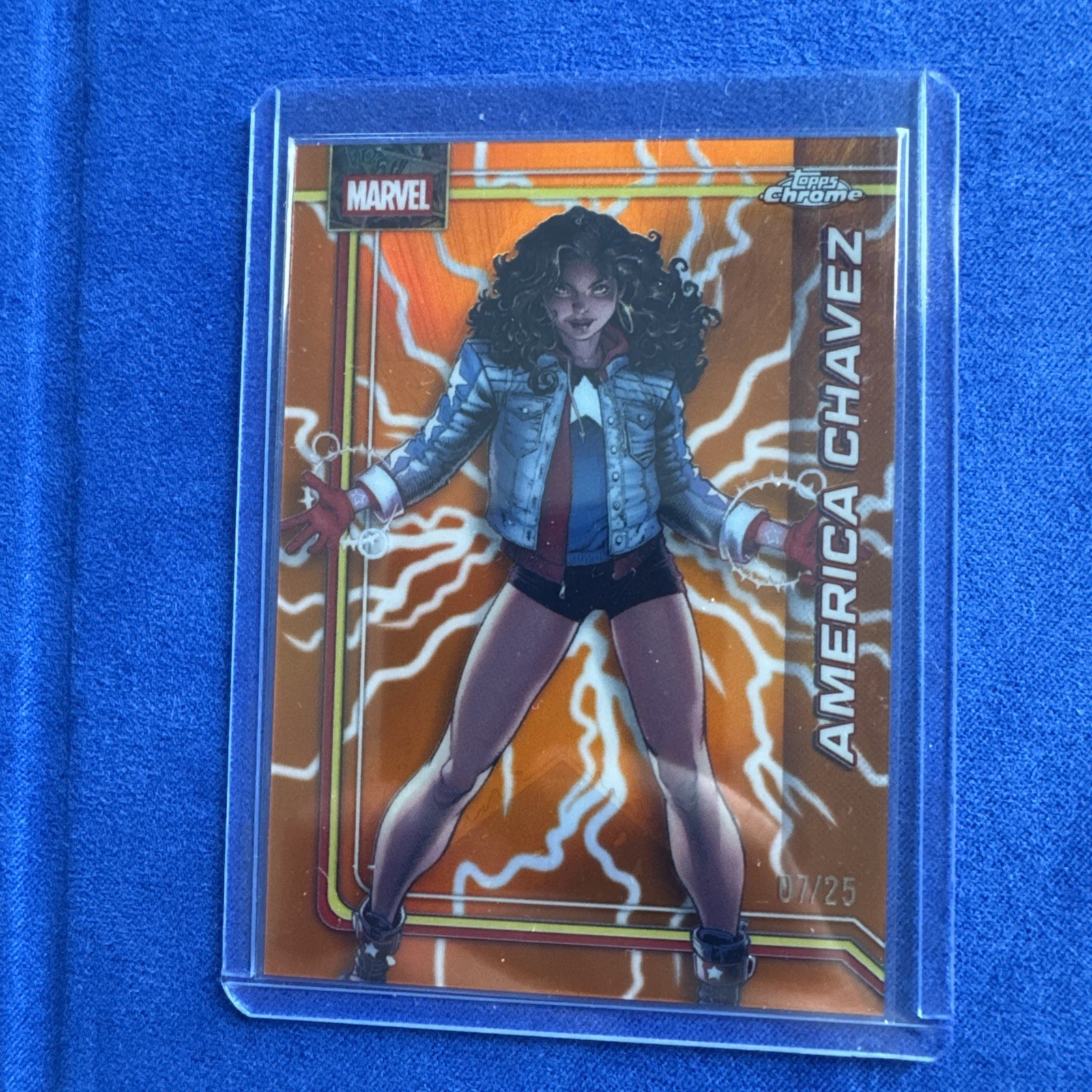 2026 Topps Chrome Marvel AMERICAN CHAVEZ ORANGE 7/25 Refractor #005 