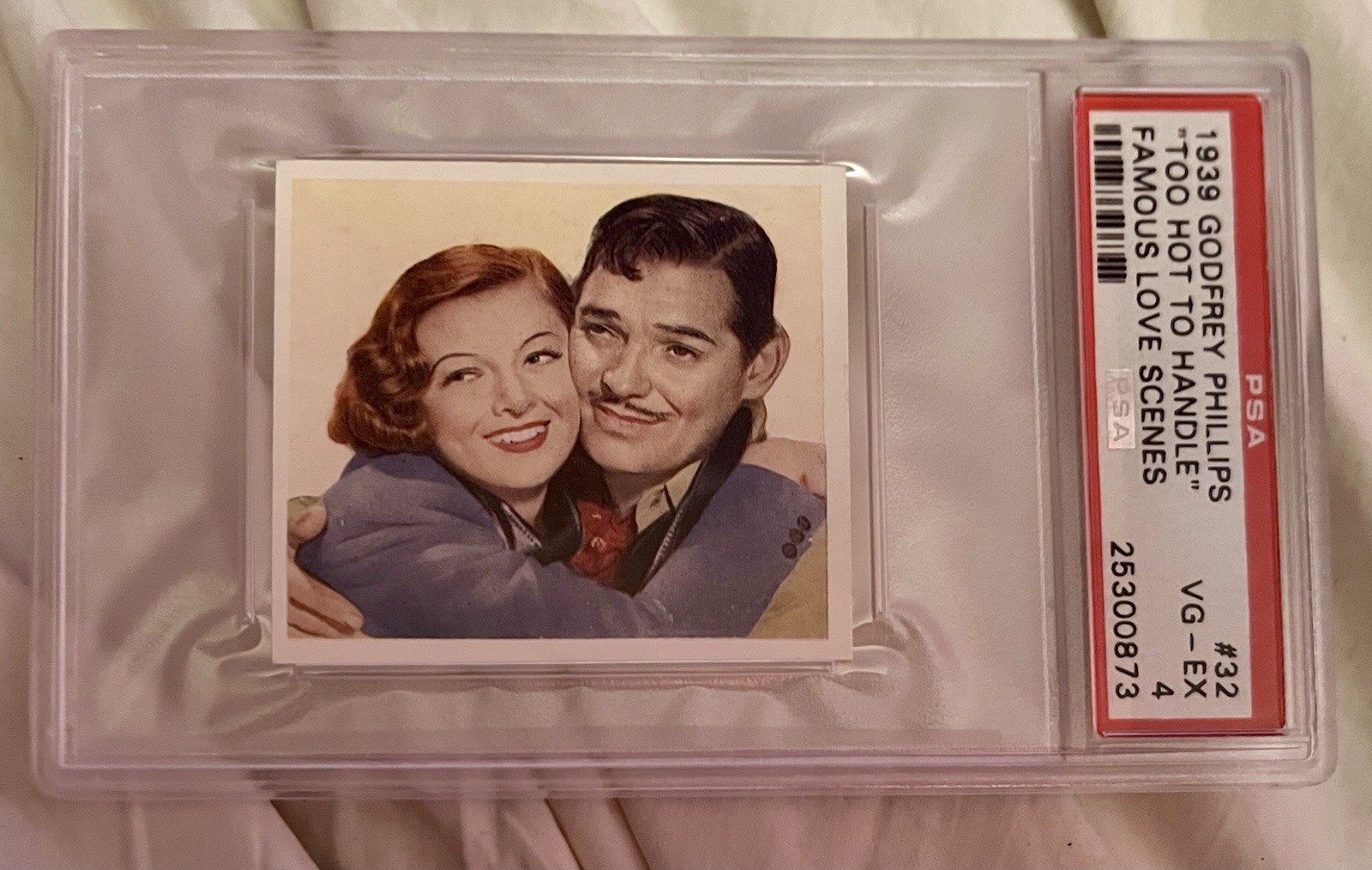 1939 Godfrey Phillips Famous Love Scenes #32 Too Hot To Handle Clark Gable PSA 4 1939 Godfrey Phillips Famous Love Scenes #32 Too Hot To Handle Clark Gable PSA 4