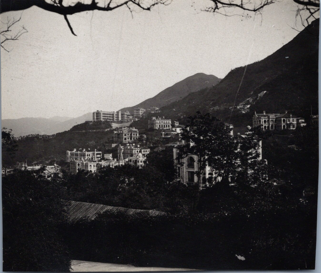 Hong Kong, view from the top of Peck, vintage print, ca.1900 vintage print Hong Kong, view from the top of Peck, vintage print, ca.1900 vintage print