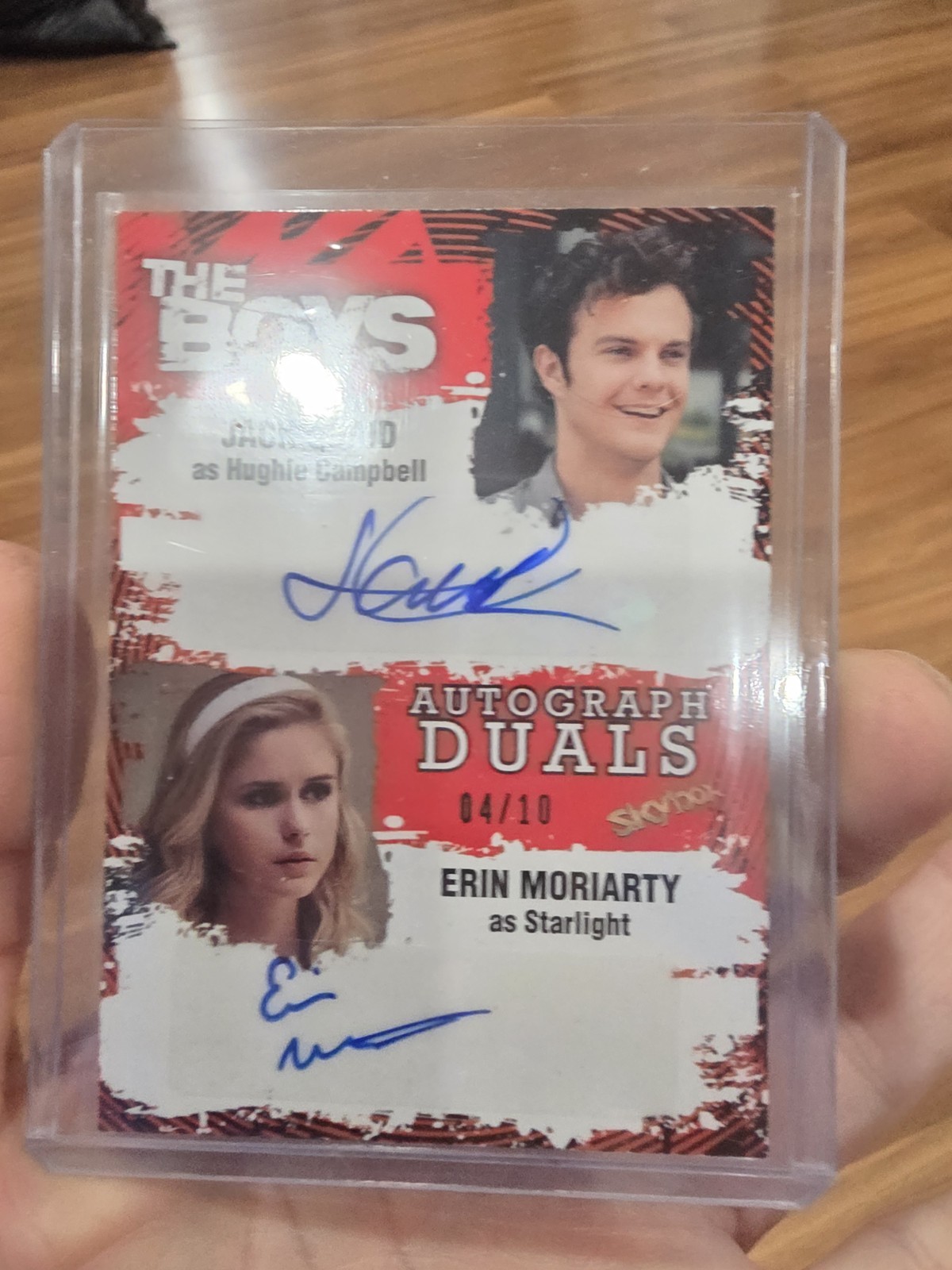 2025 Upper Deck Skybox The Boys Moriarty Starlight + Jack Quaid Dual Auto 04/10