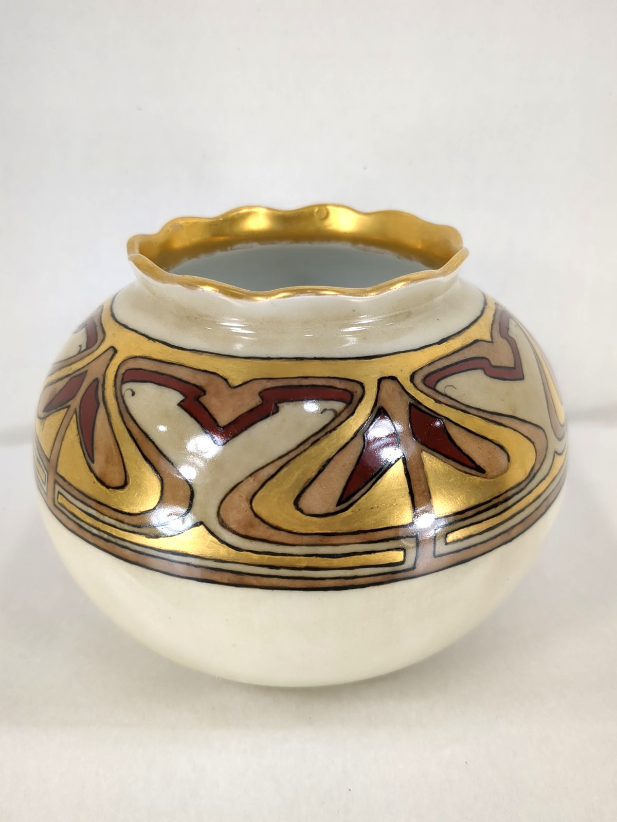 Antique 1913 Hand Painted Porcelain Blank Studio Art Nouveau Deco Pottery Vase Antique 1913 Hand Painted Porcelain Blank Studio Art Nouveau Deco Pottery Vase