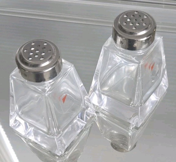 1990s Colle Italian Crystal Salt/Pepper Set by Angelo Mangiarotti 3\