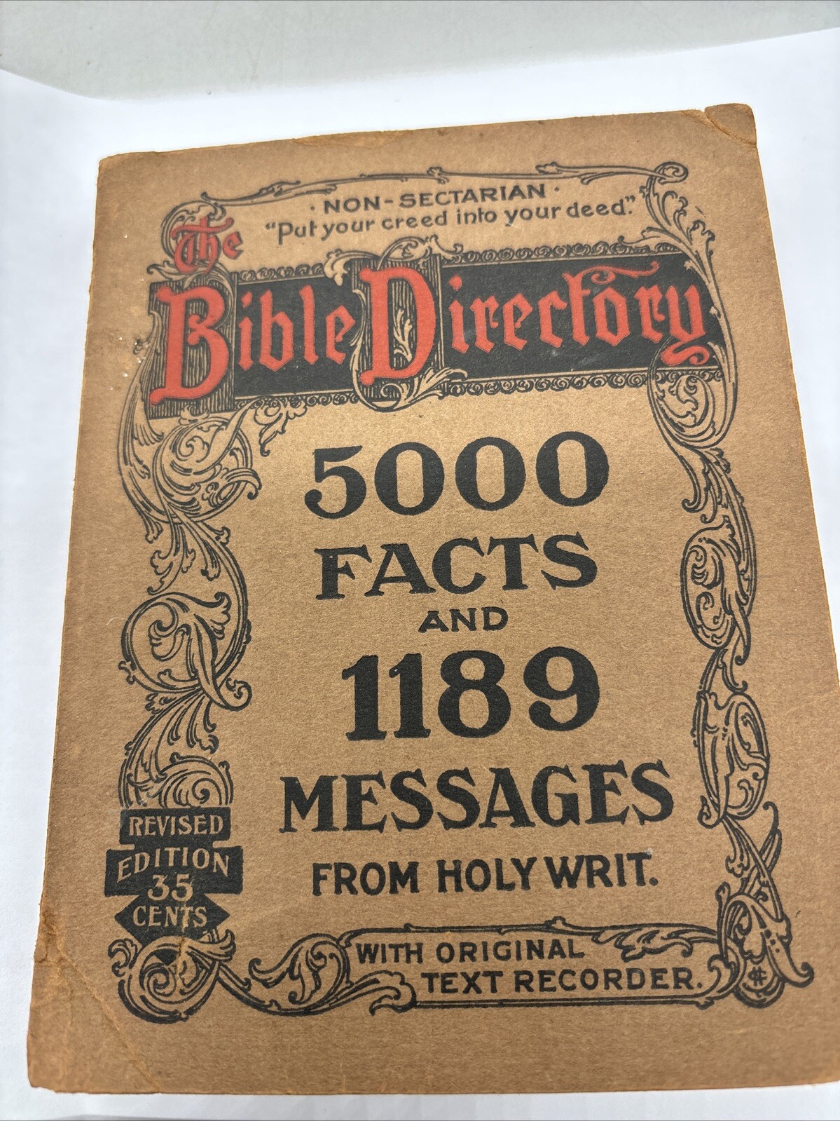 Antique Copyright 1908 “The Bible Directory” 500 Facts And 1189 Messages Antique Copyright 1908 “The Bible Directory” 500 Facts And 1189 Messages
