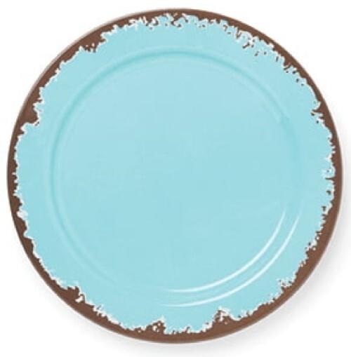 Set of Four (4) Fox Run ~ Melamine ~ Distressed ~ SKY BLUE ~ 10