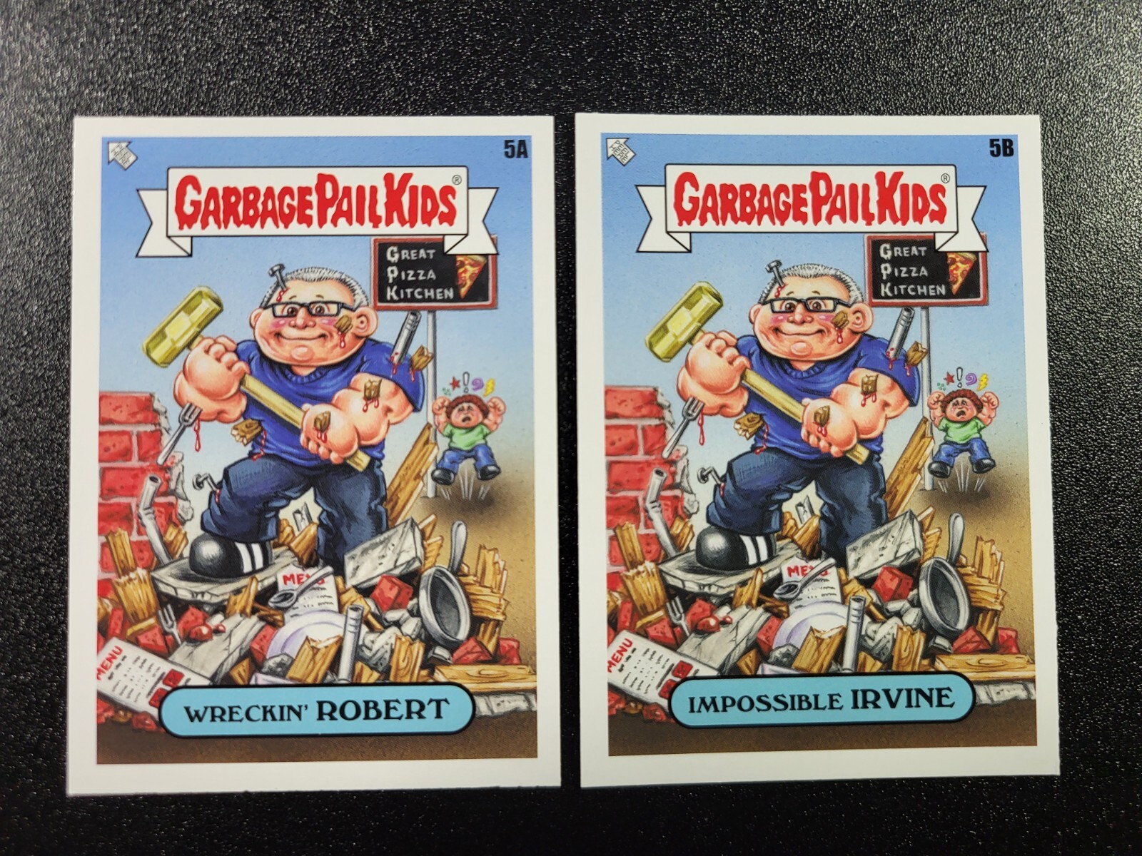 Robert Irvine Restaurant Impossible Spoof 2021 Garbage Pail Kids 2 Card Set