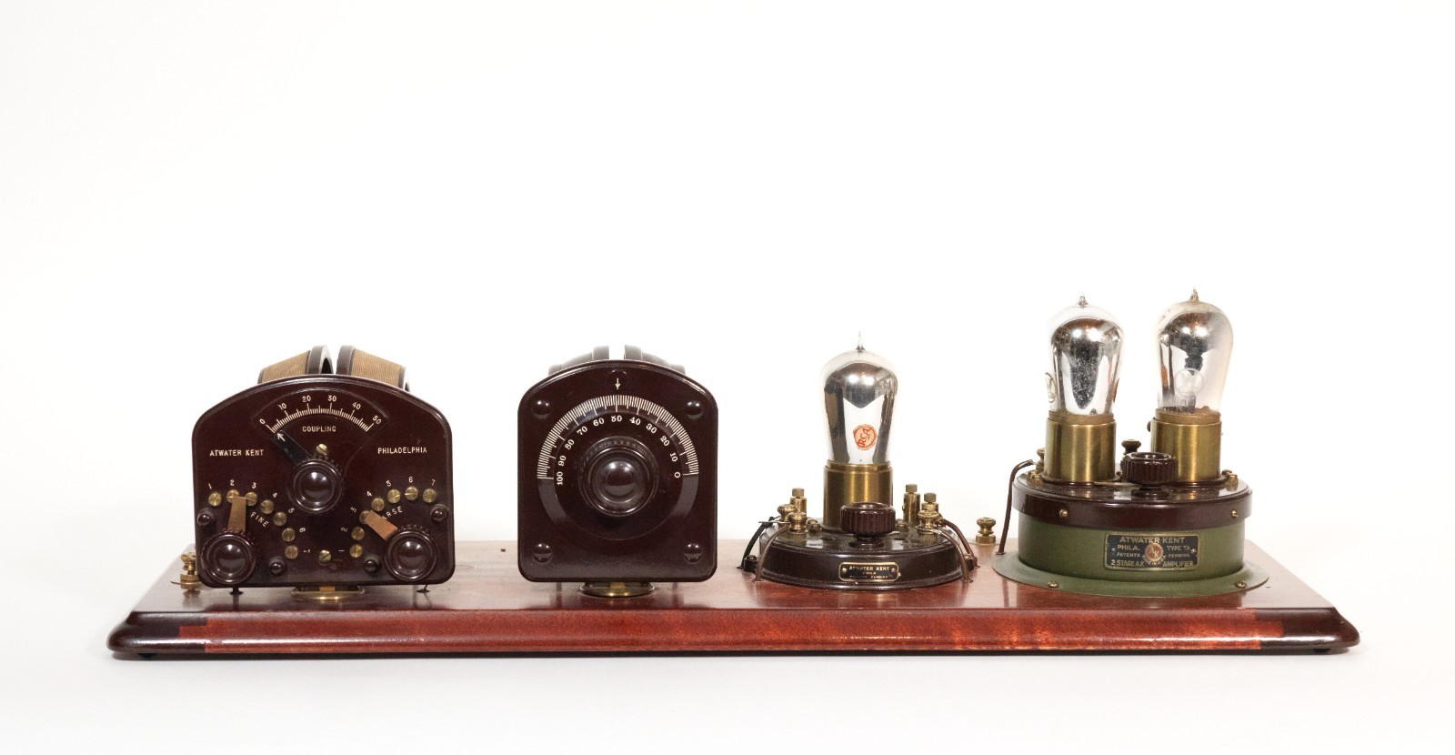 Gorgeous Atwater Kent Model 4 Breadboard Radio w/Brass Base Tipped Tubes * Works