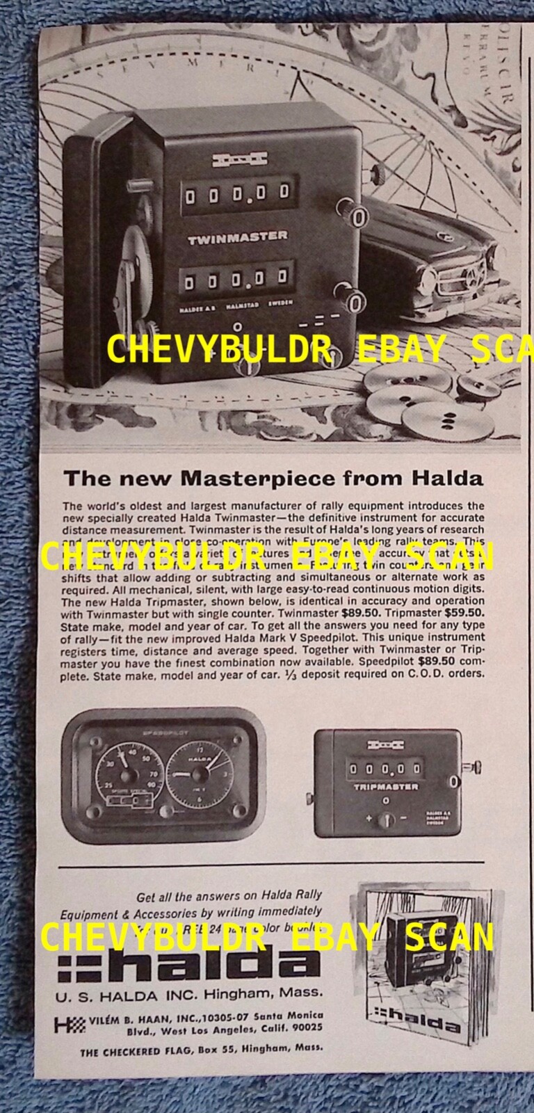 1964 Halda Twinmaster Rally Clock Vintage Ad \