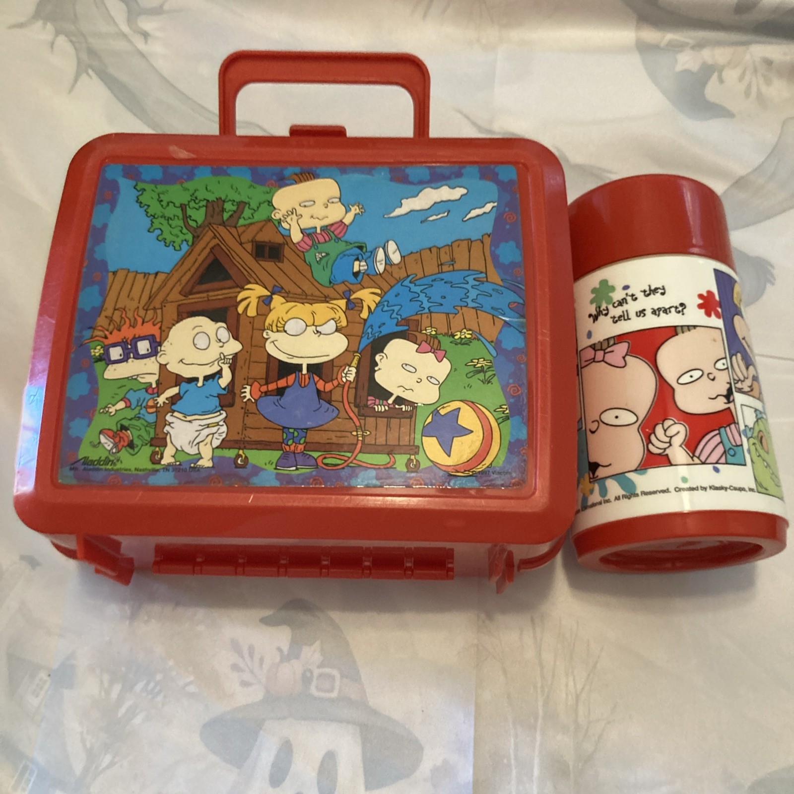 Rugrats Plastic Lunchbox With Thermos Vintage 1997 VG Condition 