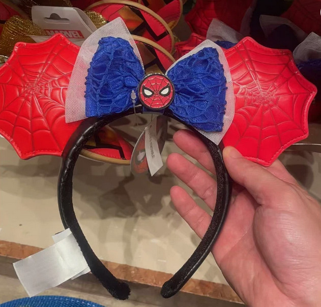 Authentic 2026 Hong Kong Disneyland Spider-Man Double-Sided Minnie Ears Headband