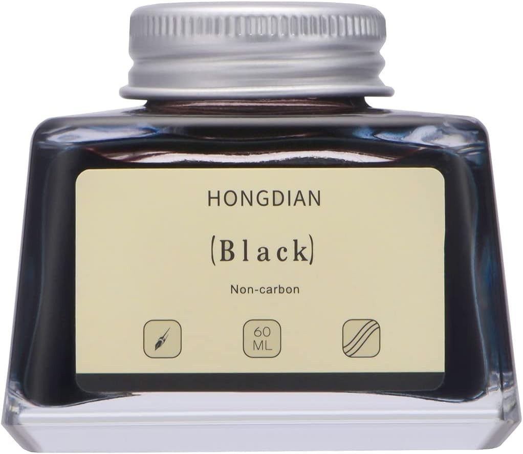 High-Quality Non-Carbon Black Ink, 60ml Glass Bottle for Fountain Pen Elegance High-Quality Non-Carbon Black Ink, 60ml Glass Bottle for Fountain Pen Elegance