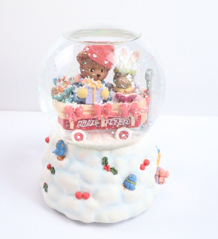 ENESCO Radio Flyer Musical Snow Globe Christmas Plays Jingle Bells Music *Works*