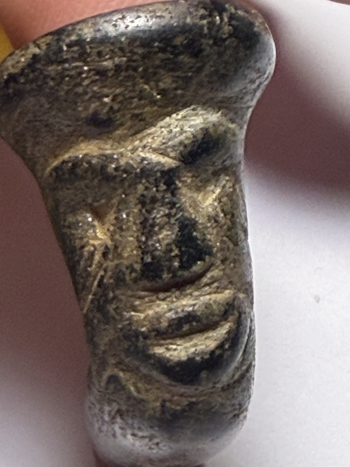 Super Fine Miniature Iroquois Face Effigy Pipe Huron Co. Ohio Super Fine Miniature Iroquois Face Effigy Pipe Huron Co. Ohio