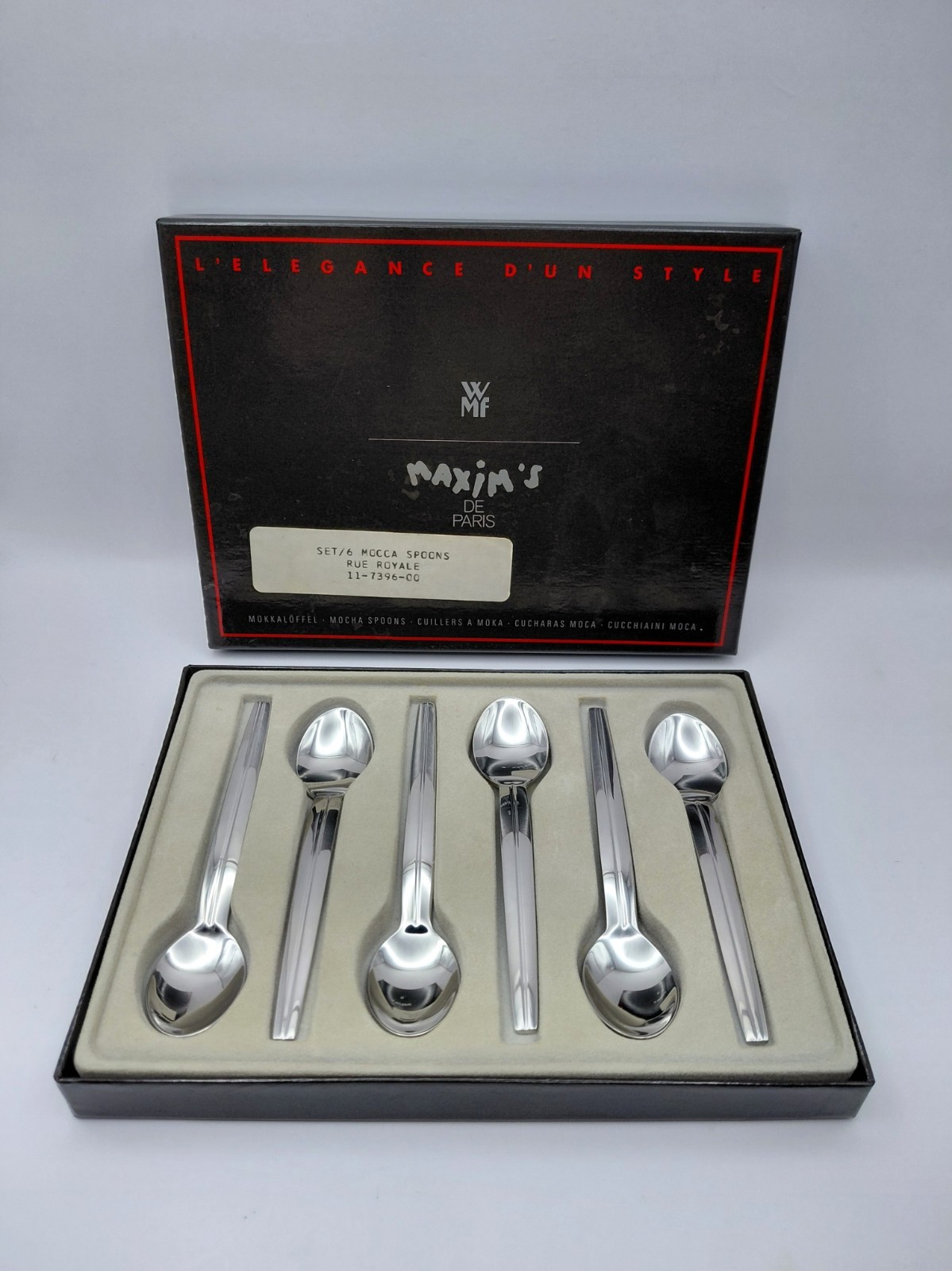 Maxim's De Paris Set Of 6 Mocha Spoons, Rue Royale 11-7396-00 Maxim's De Paris Set Of 6 Mocha Spoons, Rue Royale 11-7396-00