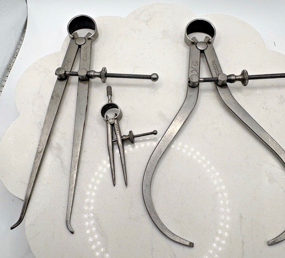 Vintage Set of 3 Calipers L. S. Starrett Outside 7