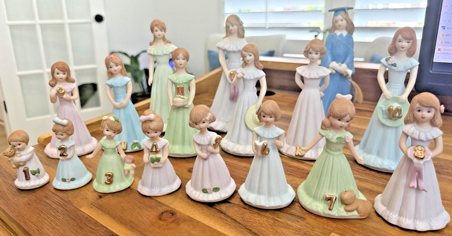 GROWING UP GIRLS Enesco Birthday Dolls Years One Through Sixteen Graduation 1-16
