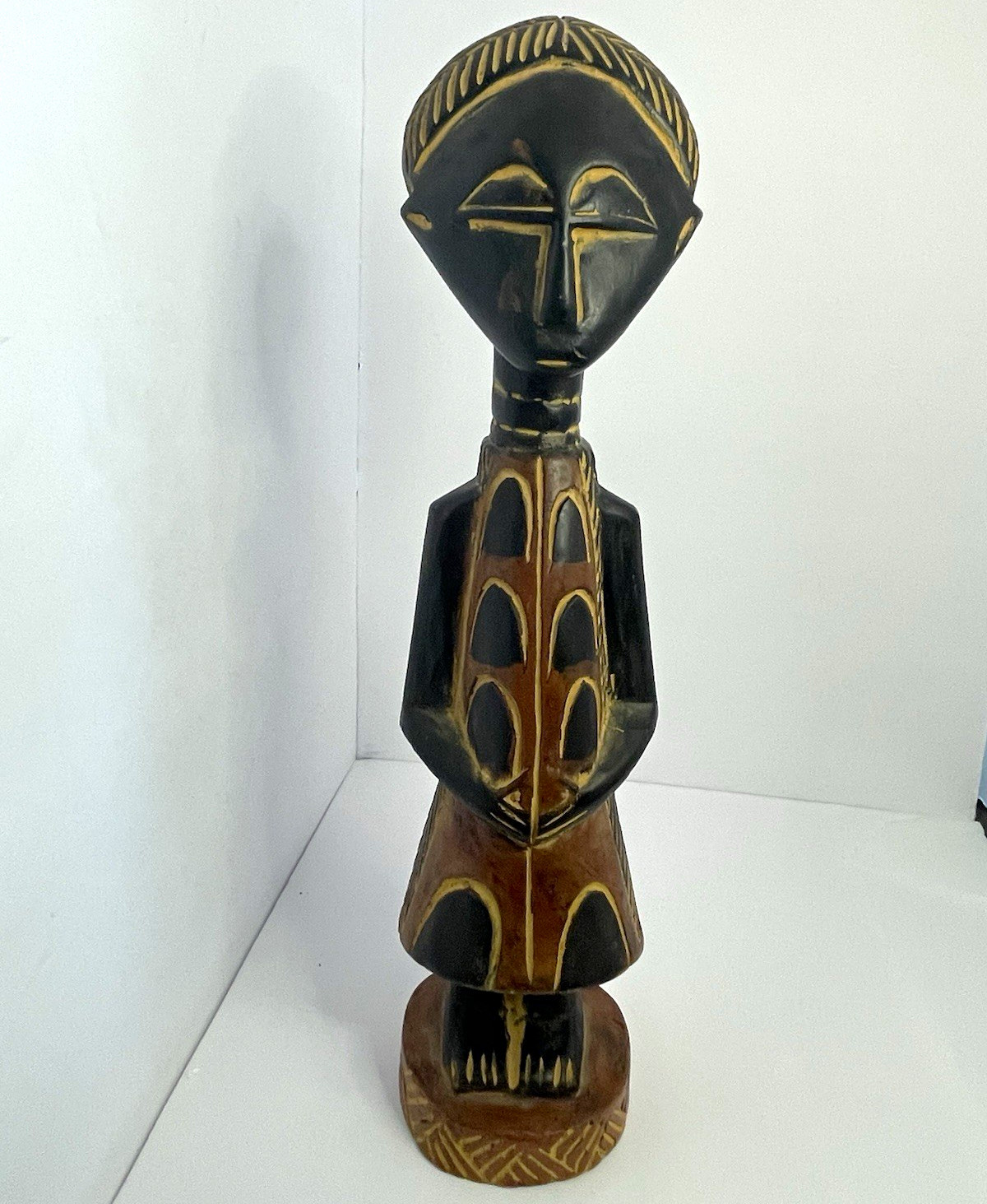 Vintage African Folk Art. Ghana hand-craved Tribal Fertility wood figure. 15 in Vintage African Folk Art. Ghana hand-craved Tribal Fertility wood figure. 15 in