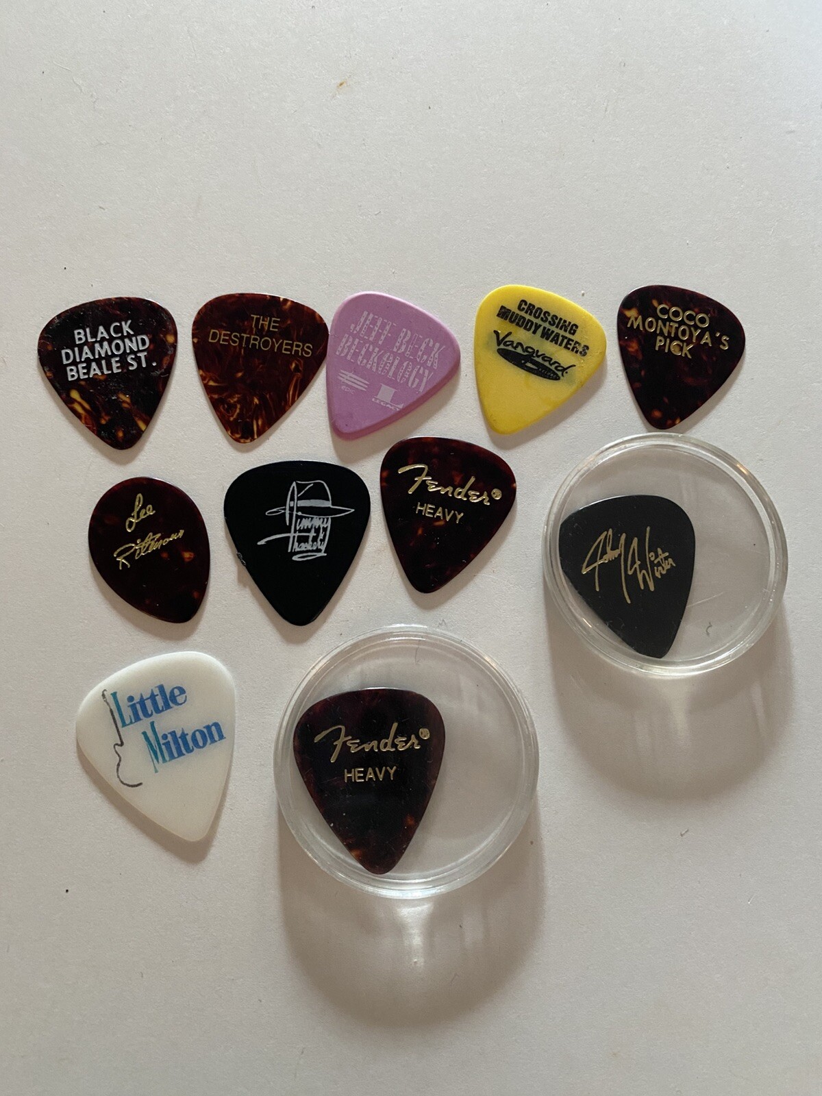 Group Of Vintage Guitar Picks Jonny Winter The Destroyers George Thergood