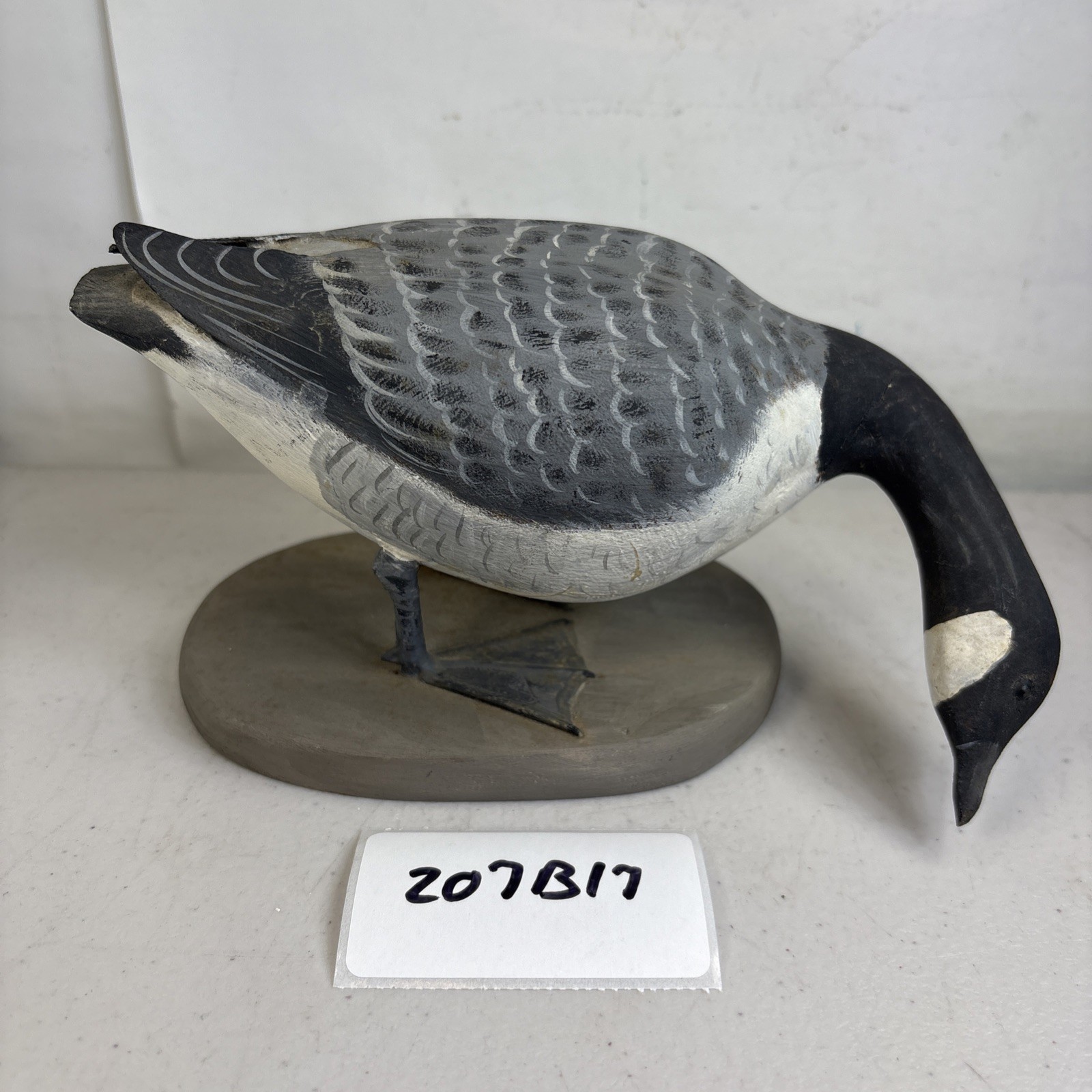 Canada Goose Decoy Peter Peltz Signed Wood Carved Painted Bird 207B17