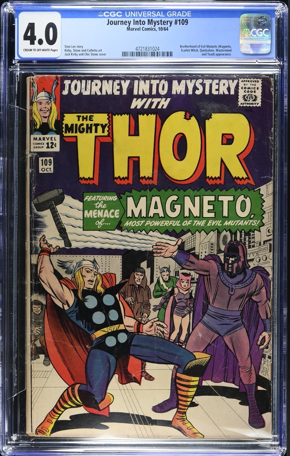 Journey Into Mystery 109 CGC 4.0 Journey Into Mystery 109 CGC 4.0