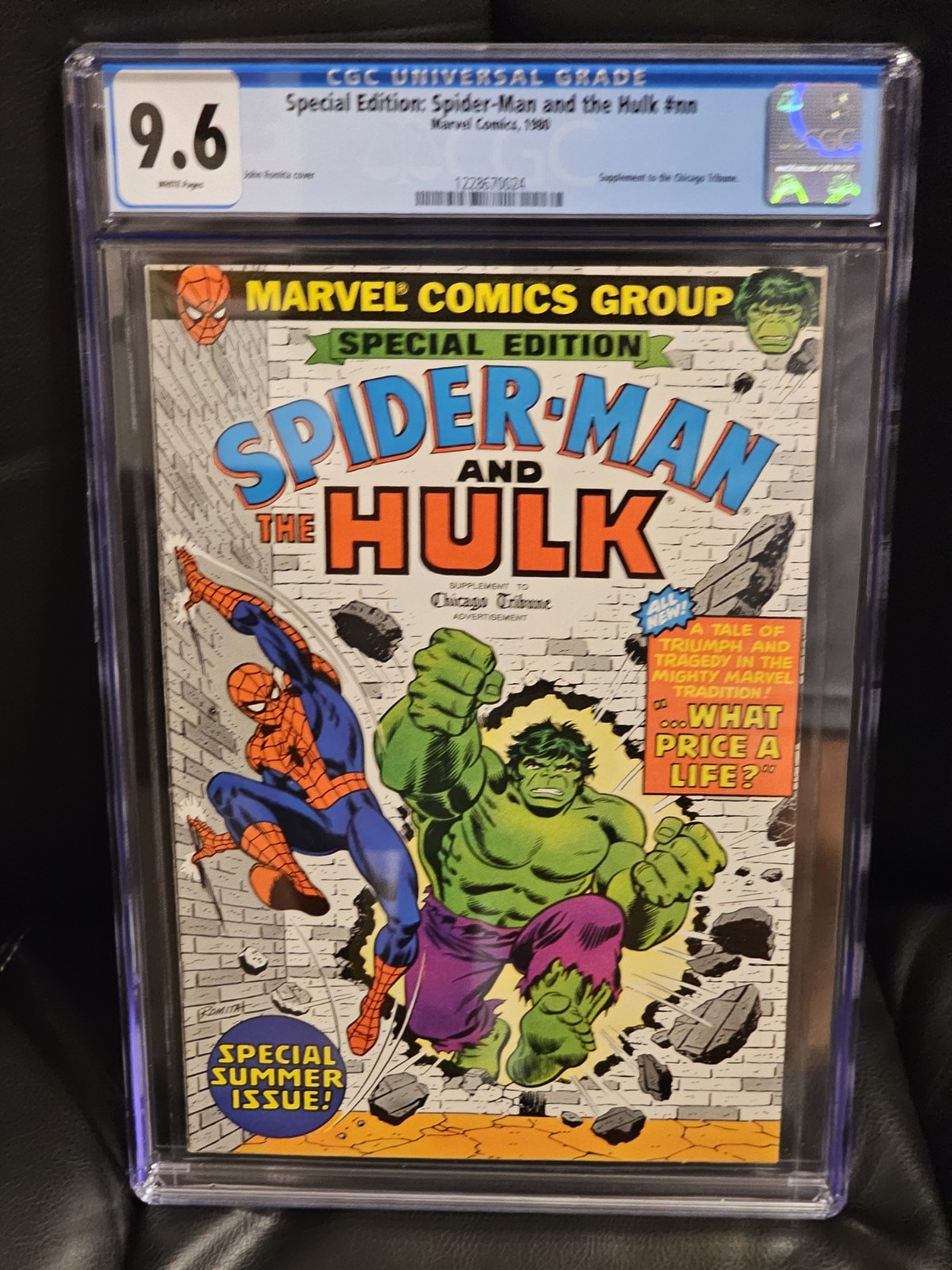 Spider-Man and Incredible Hulk Chicago Tribune Giveaway CGC 9.6 1980 WHITE PAGES Spider-Man and Incredible Hulk Chicago Tribune Giveaway CGC 9.6 1980 WHITE PAGES