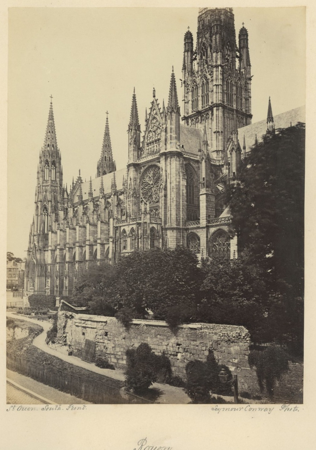 France, Rouen, St. Old Vintage Albumen Print.  15x20 Ci Albumen Print