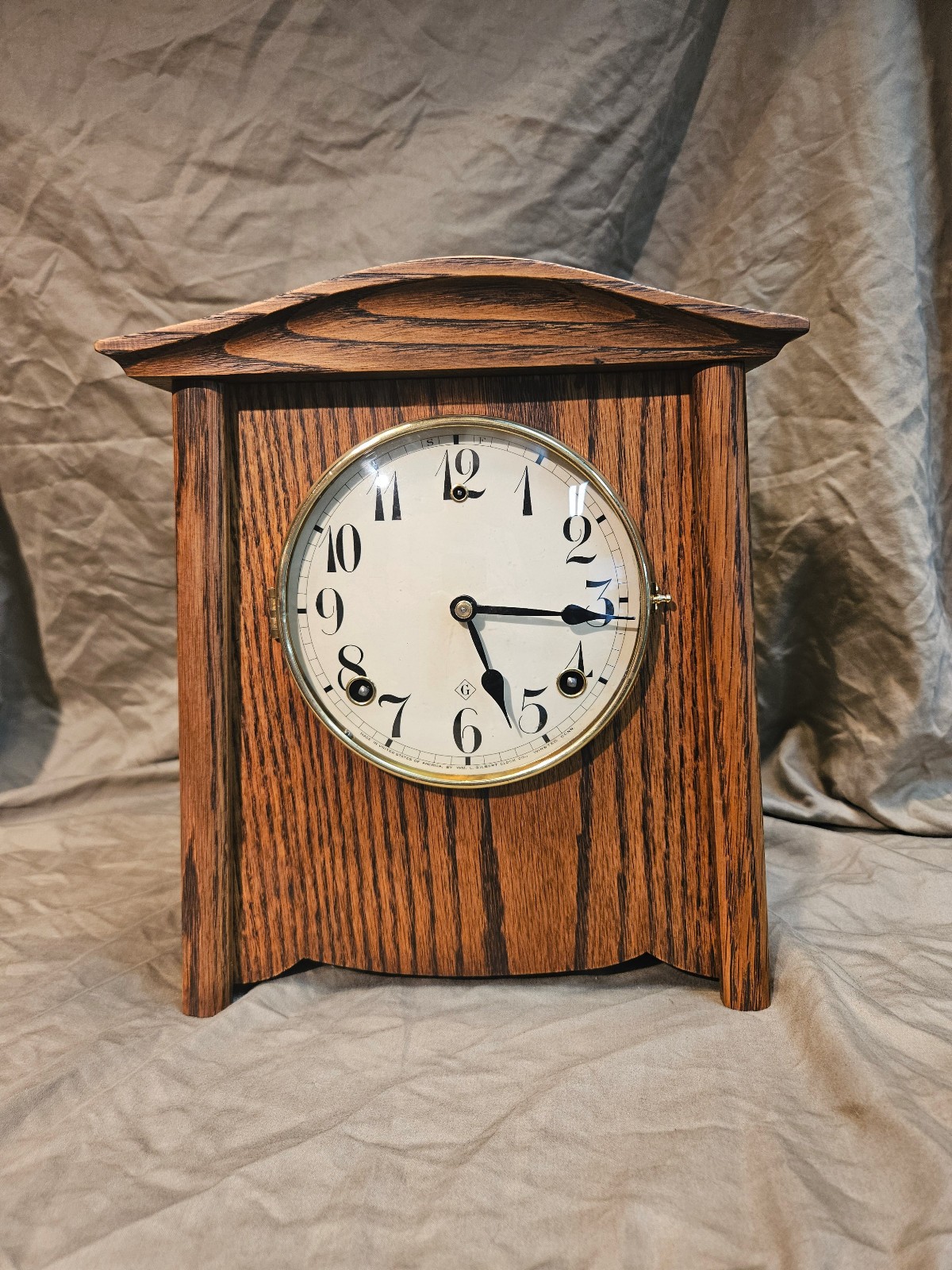 Antique Gilbert Mission Mantel Clock circa 1913 Original Movement Restored