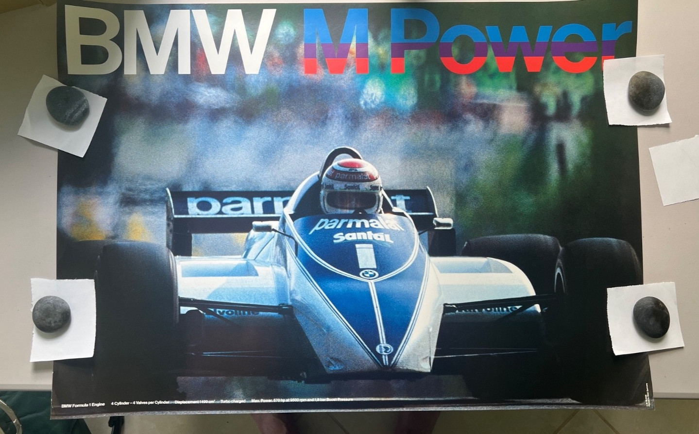 Vintage 1980s BMW M Power Formula 1 Posters – 2 Original BMW Motorsport F1 West 