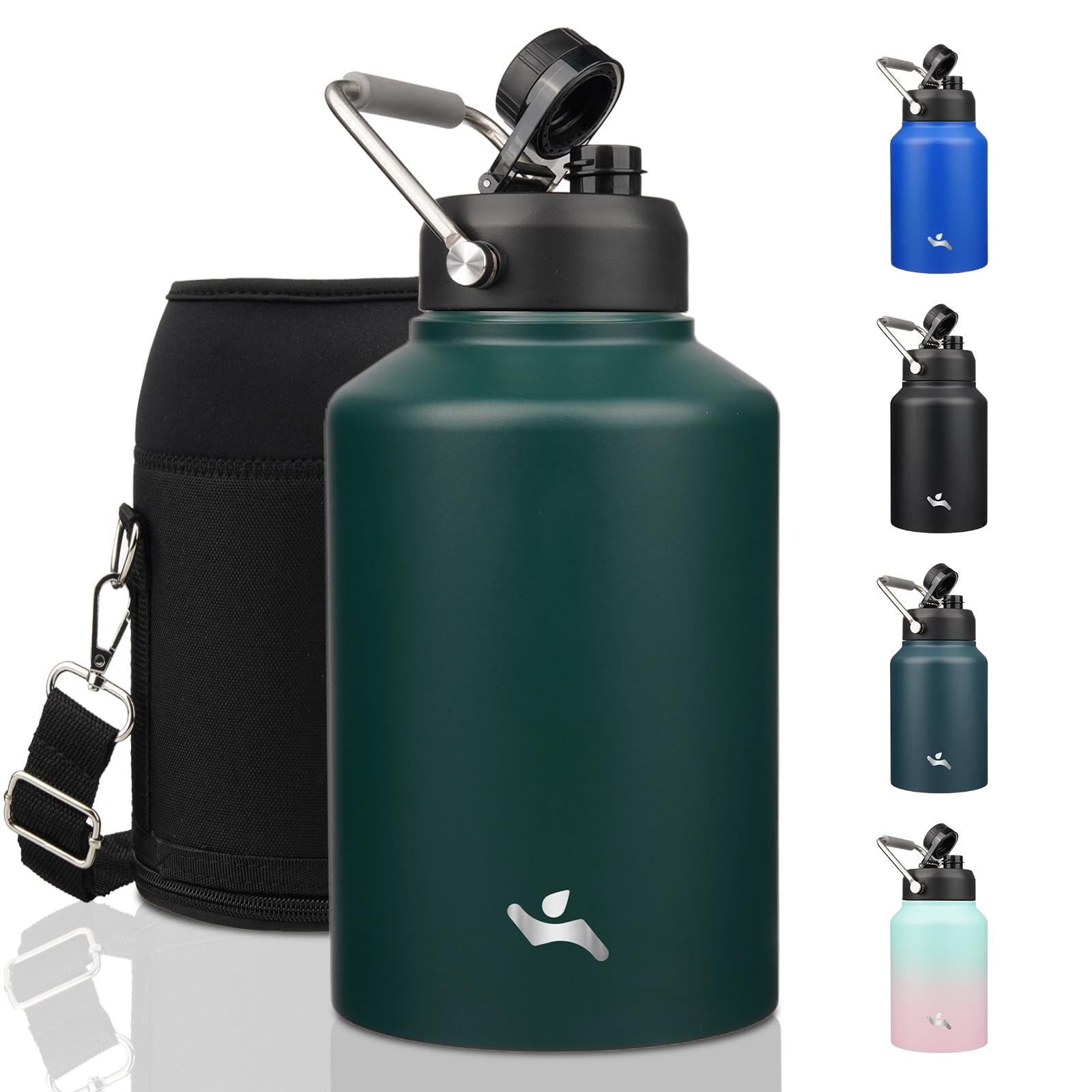 Konokyo 128 oz Insulated Stainless Steel Water Bottle 128 Ounces, Dark Green Konokyo 128 oz Insulated Stainless Steel Water Bottle 128 Ounces, Dark Green