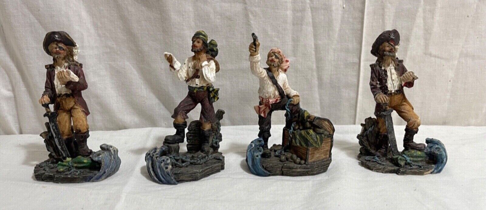 Set of 4 Pirate Figurines. Pirate collectibles. Pirate decoration