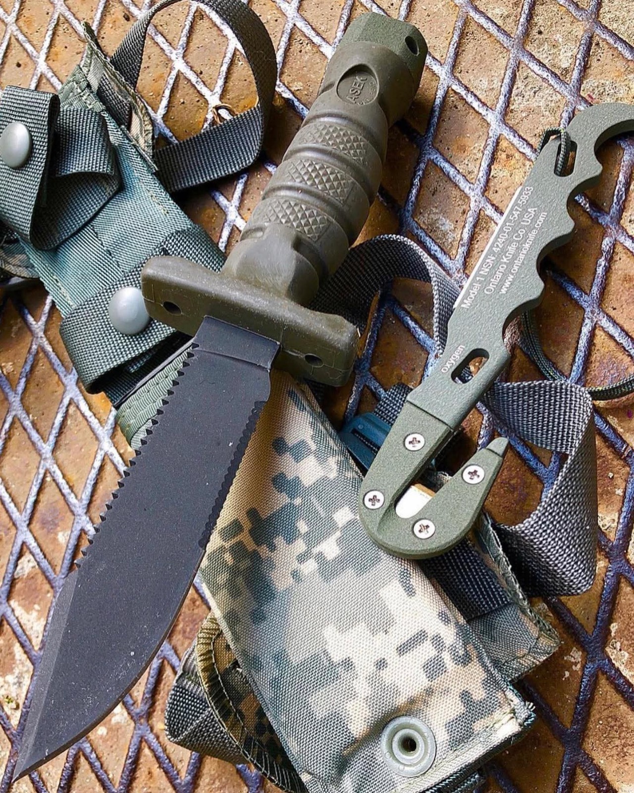 Ontario USA ASEK Fixed Blade Pilot Aircrew Survival Egress Knife Sheath OEF OIF