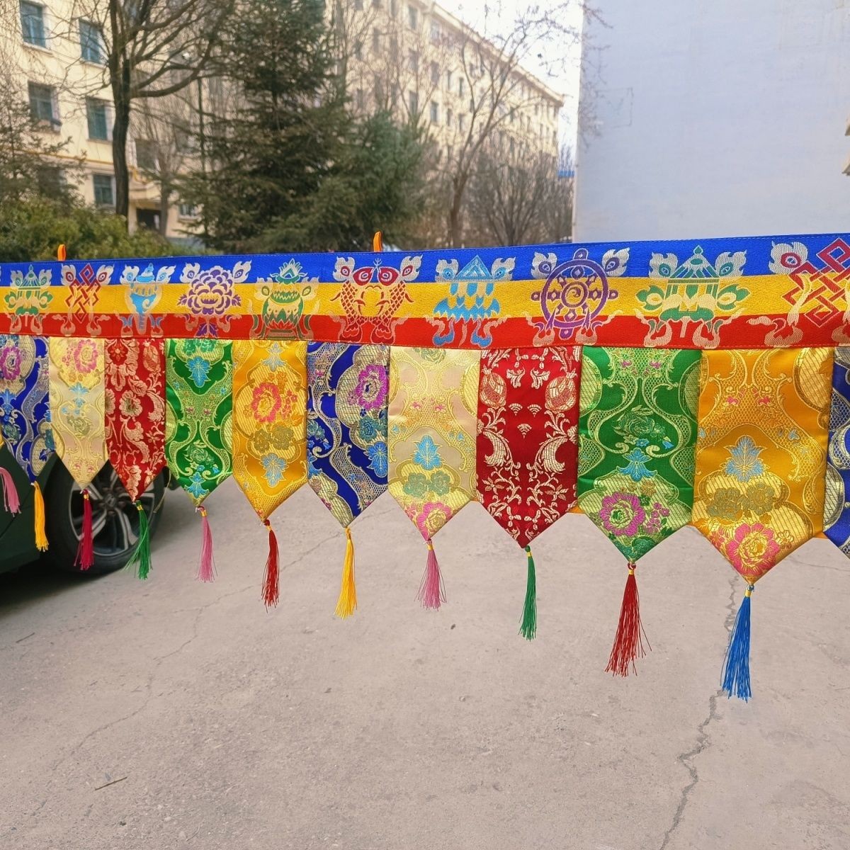 100cm Tibetan Style Wall Skirt Table Skirt Fabric Hanging Eight Auspicious 100cm Tibetan Style Wall Skirt Table Skirt Fabric Hanging Eight Auspicious