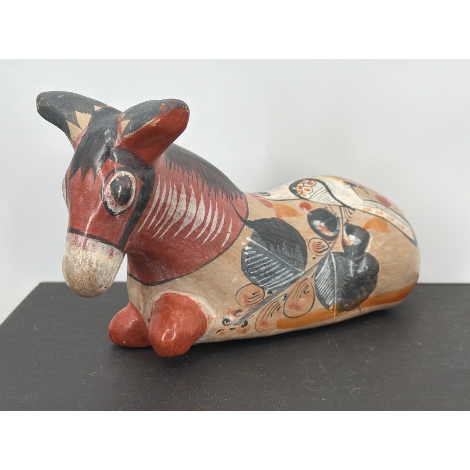 Vtg Tonala Mexican Pottery Donkey Figurine Hand Painted Burnished Folk Art 9 Vtg Tonala Mexican Pottery Donkey Figurine Hand Painted Burnished Folk Art 9