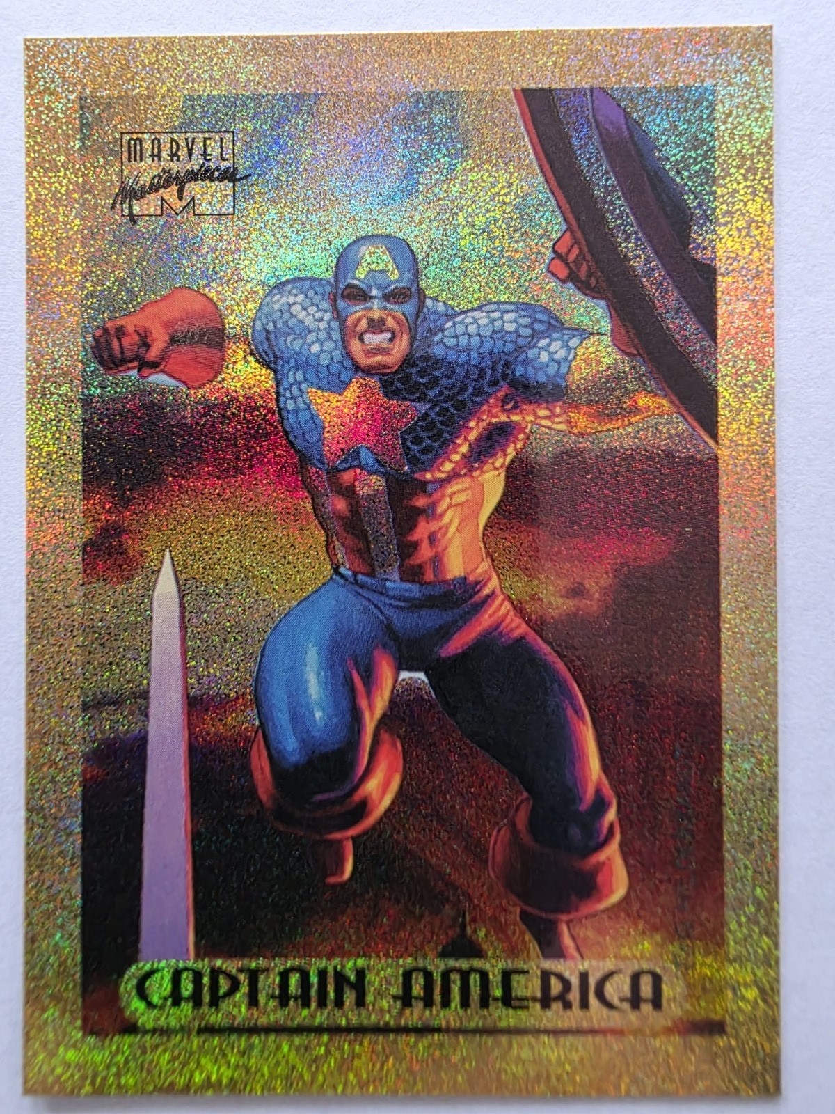 Marvel 1994 Marvel Masterpieces Captain America bronze Holofoil #7/10 Card