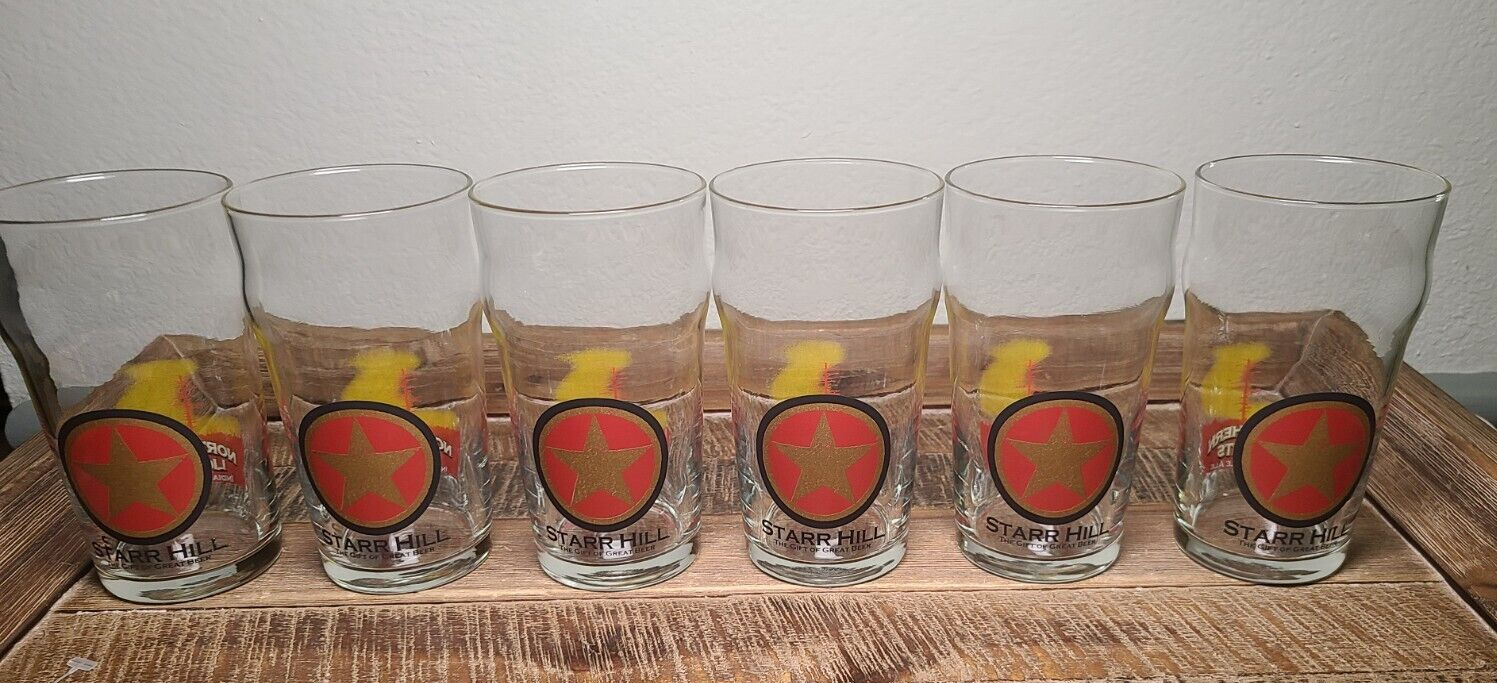 Six Starr Hill Brewery Northern Lights Beer Glasses, Charlottesville Va