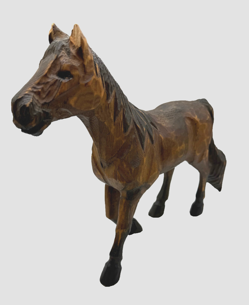 Vintage Folk Art Hand-Carved 11\