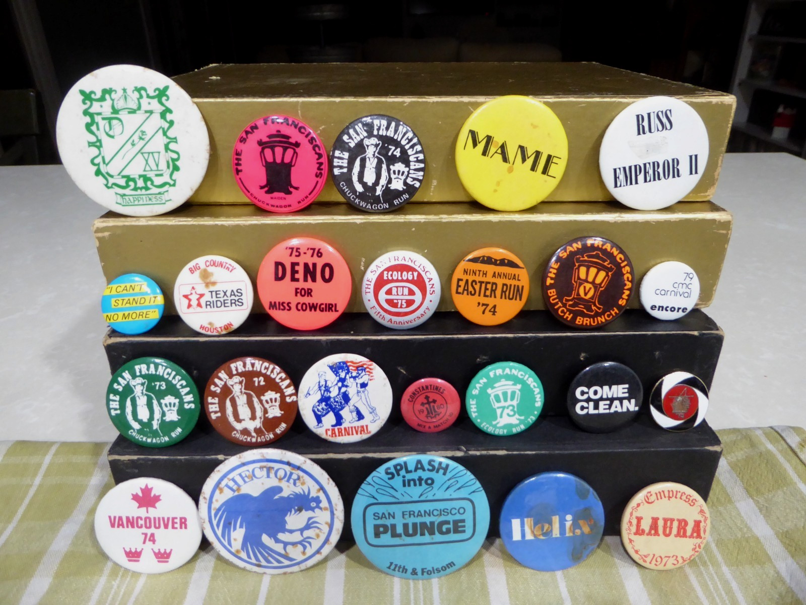 1970' Gay LGBTQ+ SF Bars Events Motorcycle Club Pinbacks lot of 24