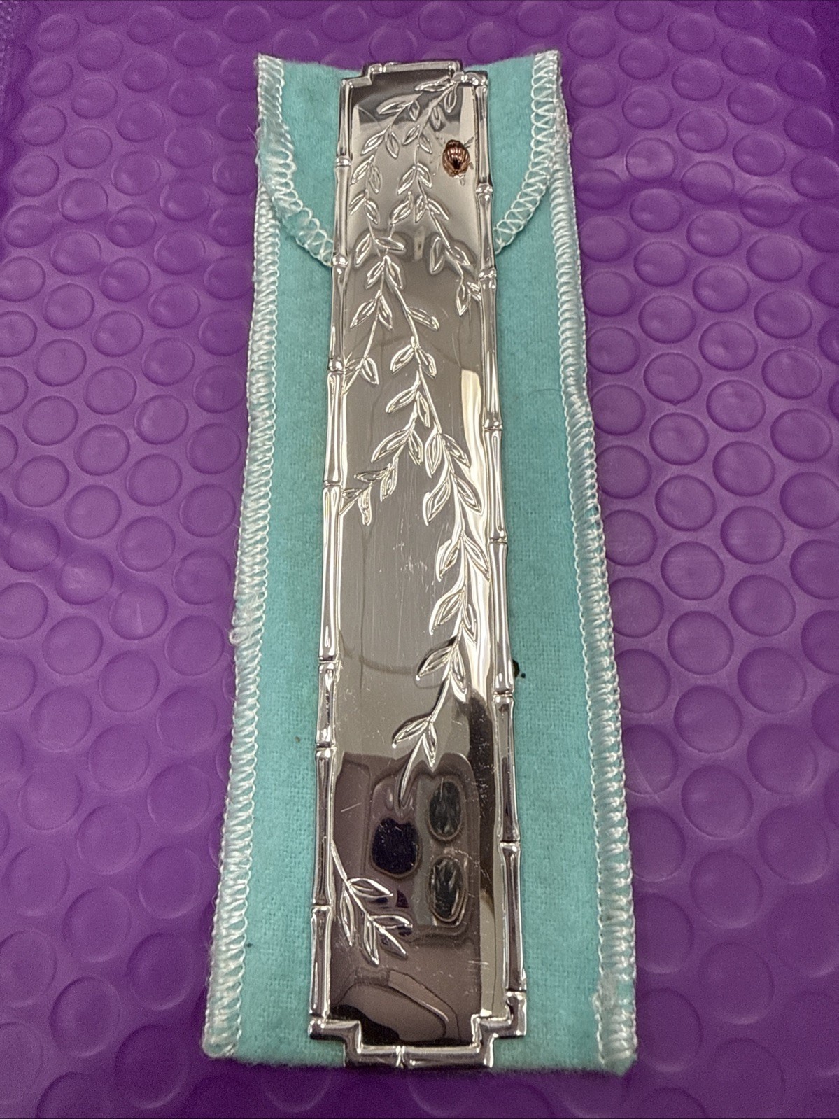 ❤️ Tiffany & Co. Sterling Silver & 18k Rose Gold Bamboo Ladybug Bookmark
