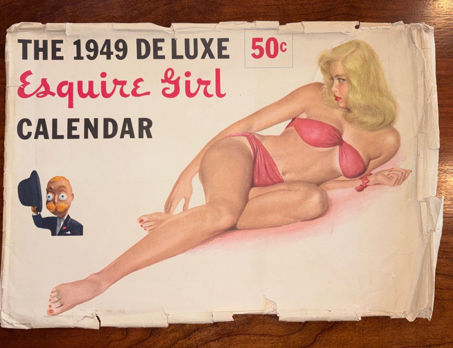 Vintage Pin Up 1949 DeLuxe Esquire Girl Complete Calendar with Envelope