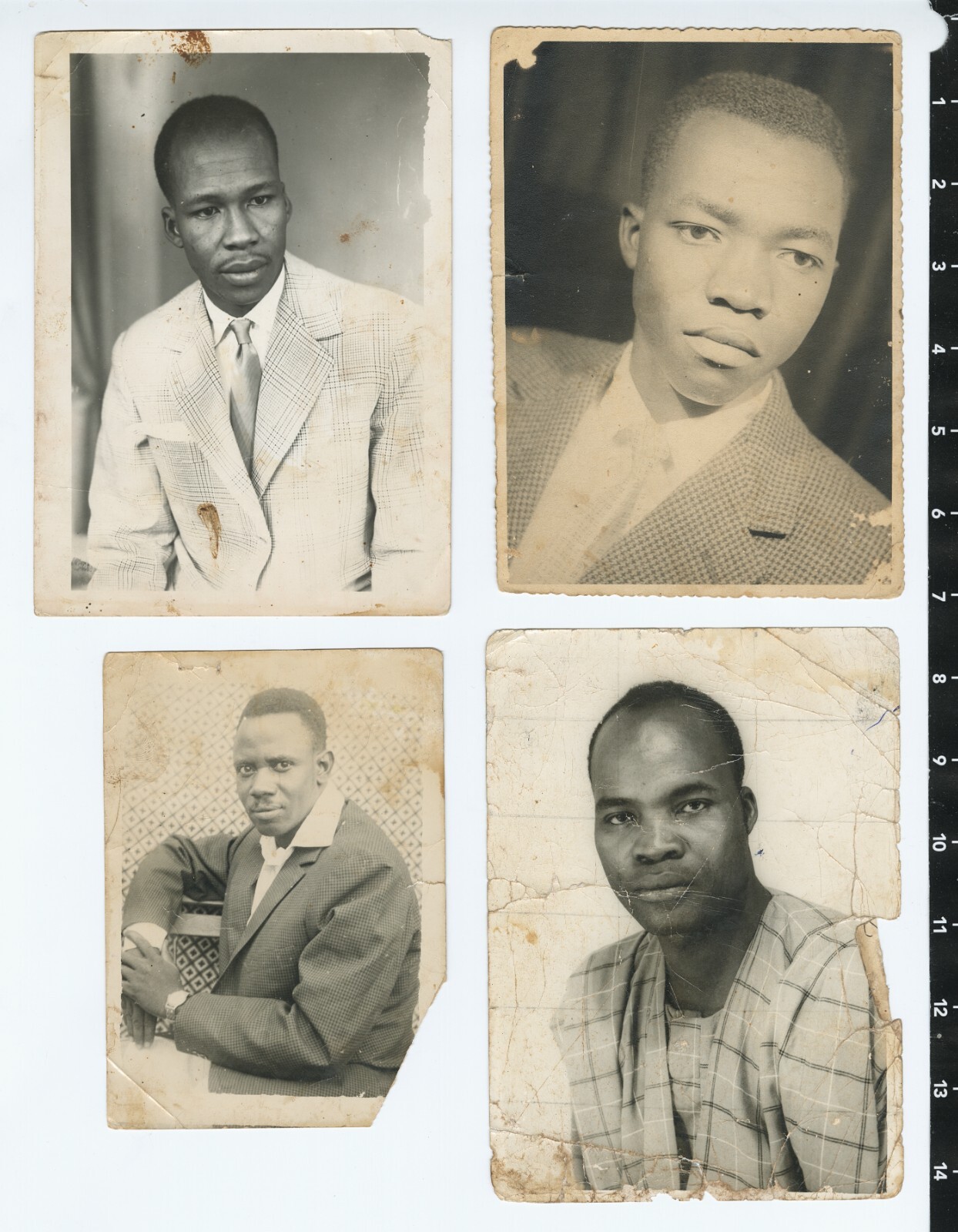 (4x) c. 1950's-1970's Men Studio Portraits, Mali, Africa Vintage Photos (4x) c. 1950's-1970's Men Studio Portraits, Mali, Africa Vintage Photos