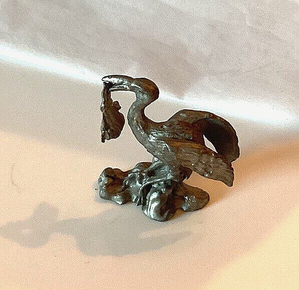 PEWTER STORK WITH BABY BUNDLE, 1  1/2 X 2\