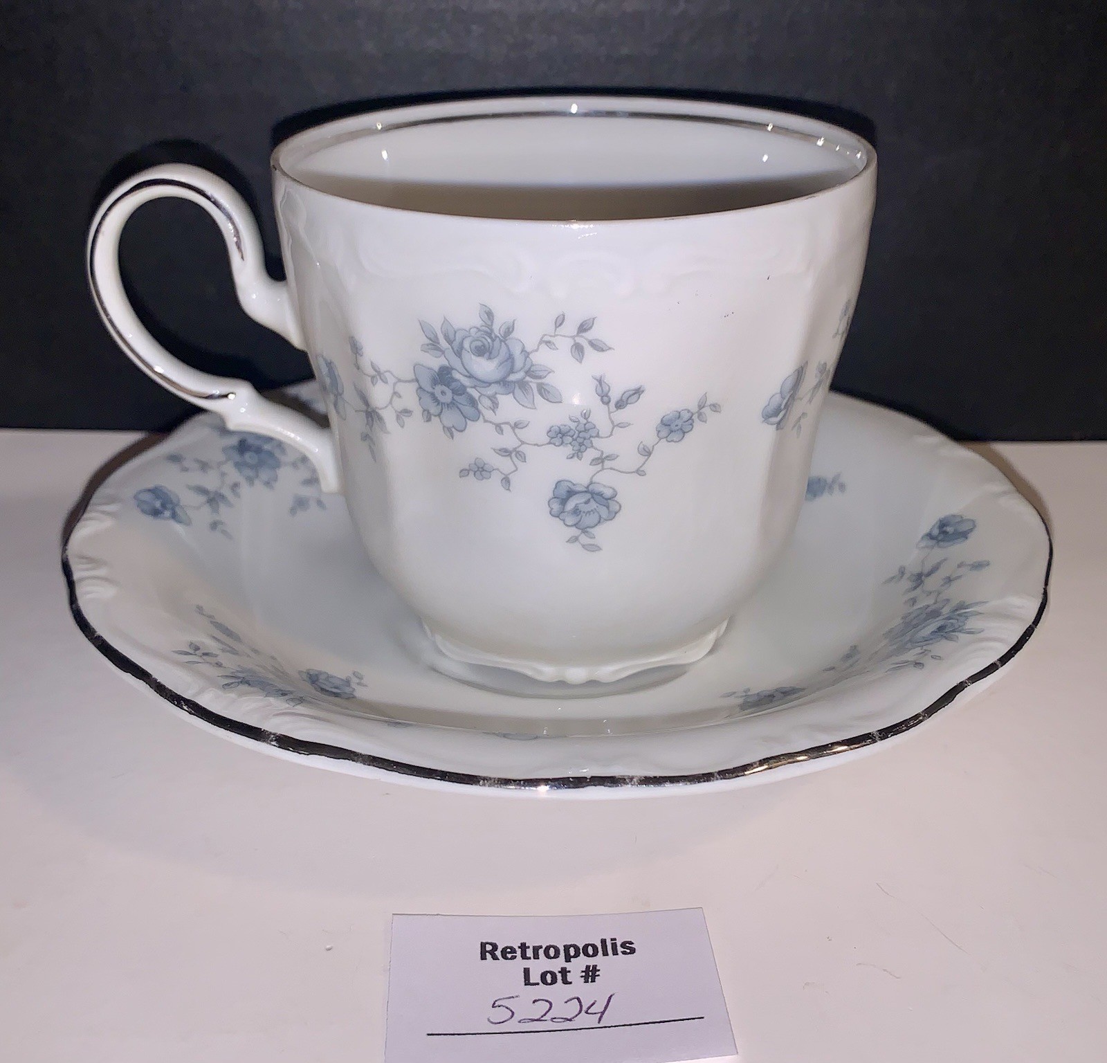 Vintage Johann Haviland Blue Garland Bavaria Germany Cup & Saucer Vintage Johann Haviland Blue Garland Bavaria Germany Cup & Saucer