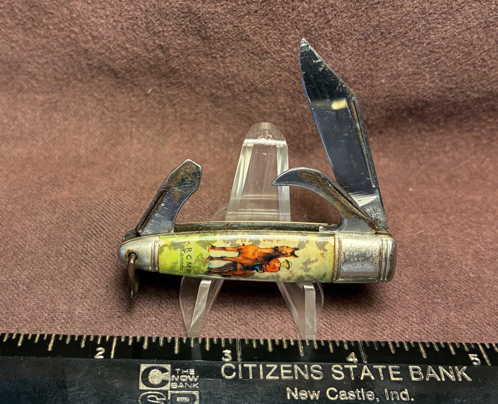 VINTAGE RCMP ROYAL CANADIAN MOUNTED POLICE KNIFE BULLET WATCH FOB JACK KNIVES VG VINTAGE RCMP ROYAL CANADIAN MOUNTED POLICE KNIFE BULLET WATCH FOB JACK KNIVES VG